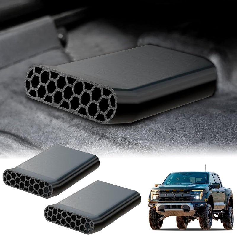 Zelvoro Under Seat Vent Deflectors Rear Floor AC Vent Extenders for Ford F150 2015-2024 Lightning & Raptor, Rear Air Conditioning Vent Directional Deflectors, 2Pcs - Image 1